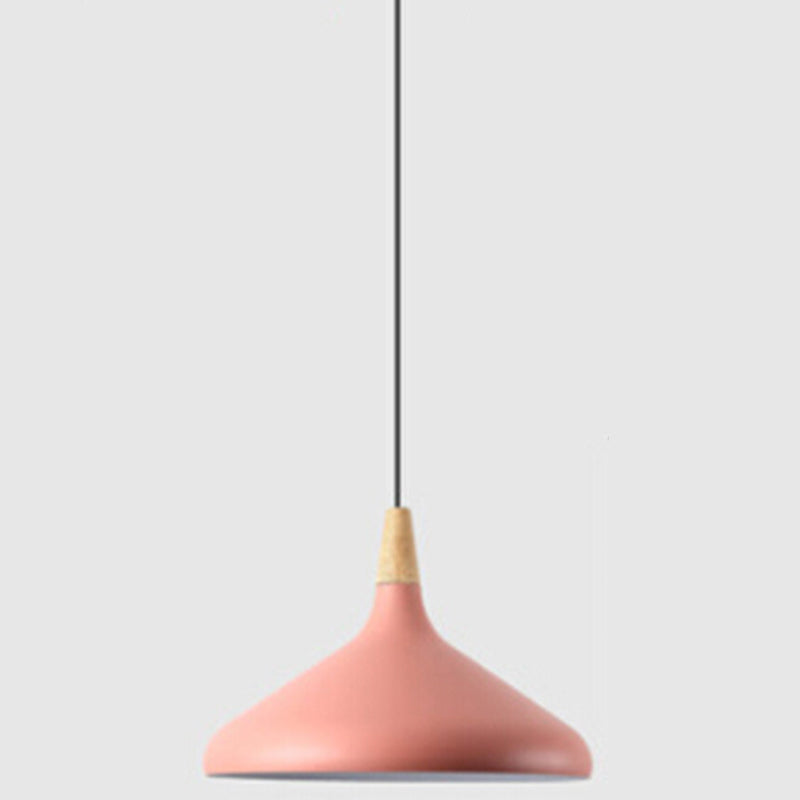 Multi Color Optional Simplicity Pendant Light Nordic Macaroon Aluminum Lampshade 1-Light Hanging Light for Kitchen