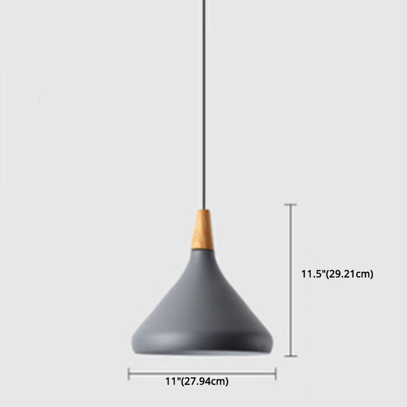 Multi Color Optional Simplicity Pendant Light Nordic Macaroon Aluminum Lampshade 1-Light Hanging Light for Kitchen
