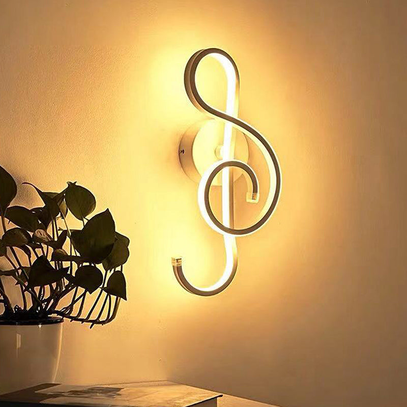 LED Wall Sconce Musical Note Shape Home Decoration Wall Mount Lighting for Bedroom Living Room