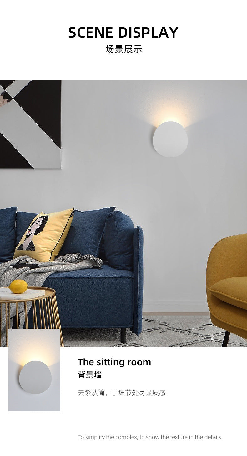 Modern Style Wall Sconce 7W LED Round Wall Mounted Lighting  for Bedroom