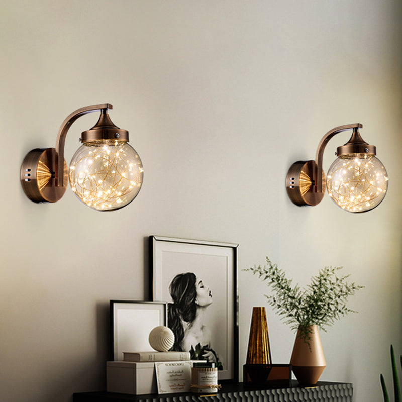 Creative Wall Sconce Spherical Shape Creative Star Lamp Warm Light for Bedroom