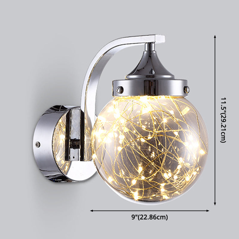 Creative Wall Sconce Spherical Shape Creative Star Lamp Warm Light for Bedroom