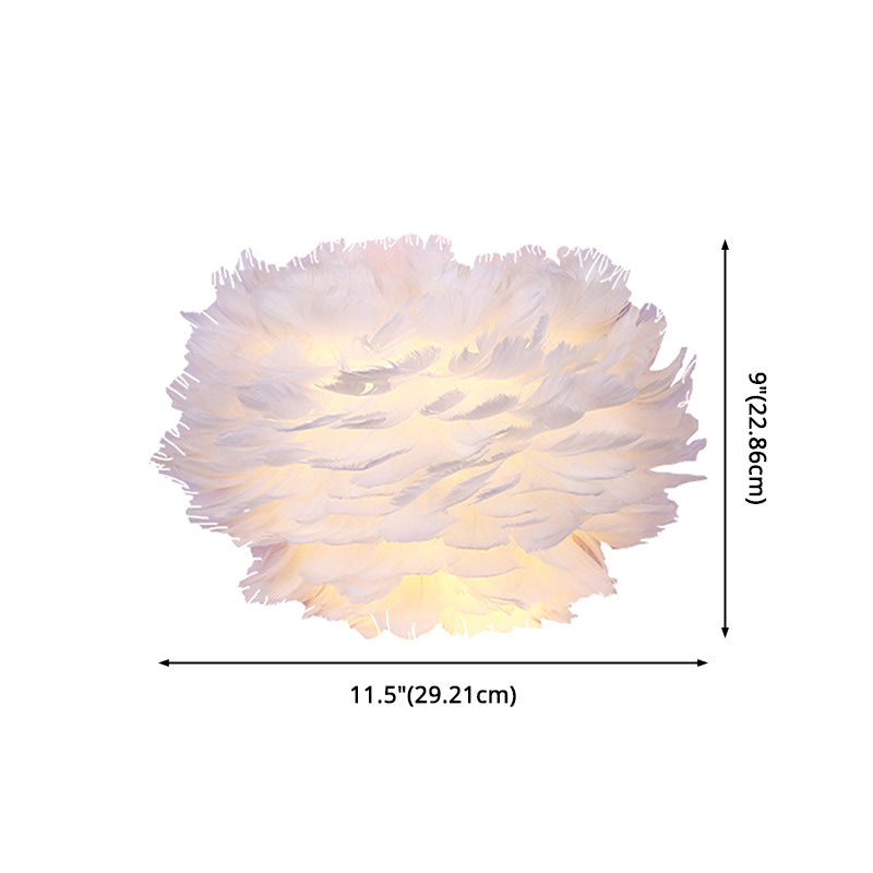 Home Decoration Wall Lamp Modern Ambient Lighting White Feather Sconce for Living Room Bedroom