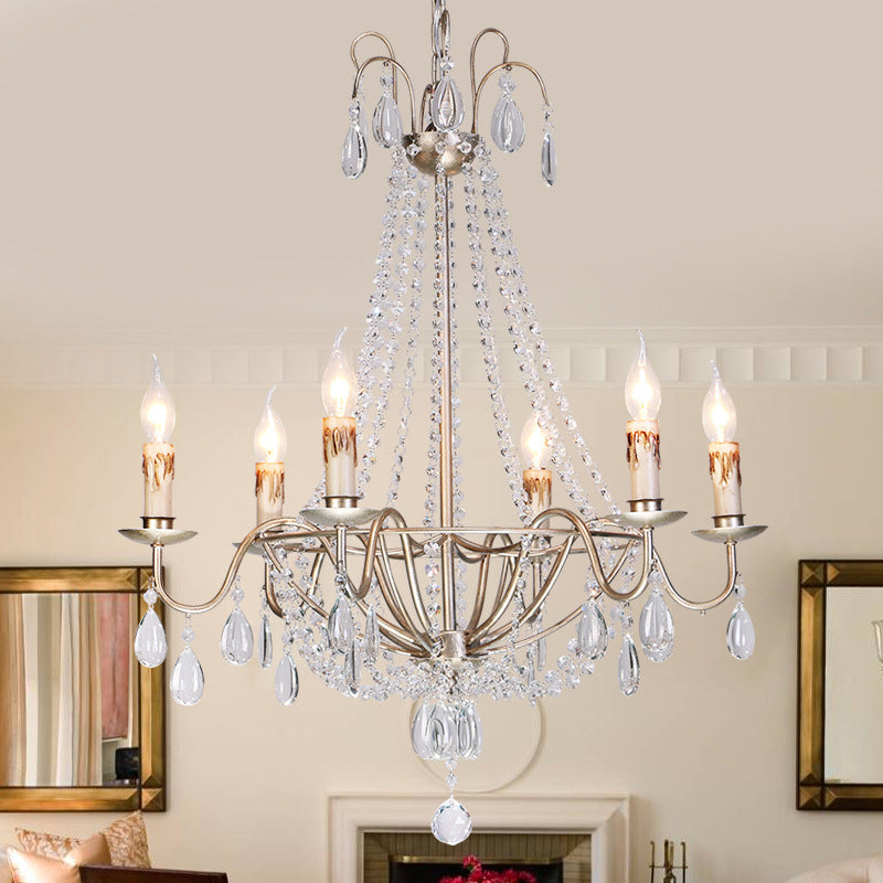 LAMPE DE CHANDELAGE CRISTAU CRISTAL MOCHERIST MODERNISTRE 6 TEMPS LEVAU PRENDANT LEVILLAGE EN GOL FINE POUR CHAMBRE