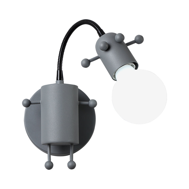 Lampada a parete regolabile in bulbo aperto in metallo modernista 1 illuminazione a monte a parete in grigio/bianco/verde