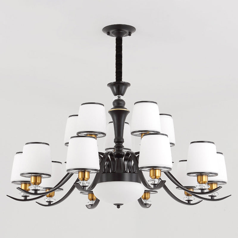 Milk White Frosted Glass Chandelier Light Crystal Decoration Modern Hanging Light Living Room Lighting Fixtures