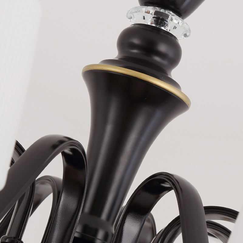 Milk White Frosted Glass Chandelier Light Crystal Decoration Modern Hanging Light Living Room Lighting Fixtures