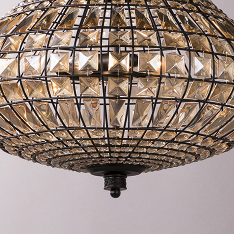 Suspension en cristal PENDANT LAMPE VINTAGE 3 LUMILES LUMIÈRE PROSIBLE AVEC DE L'OBEI AU BRONZE POUR LA CHAMBRE