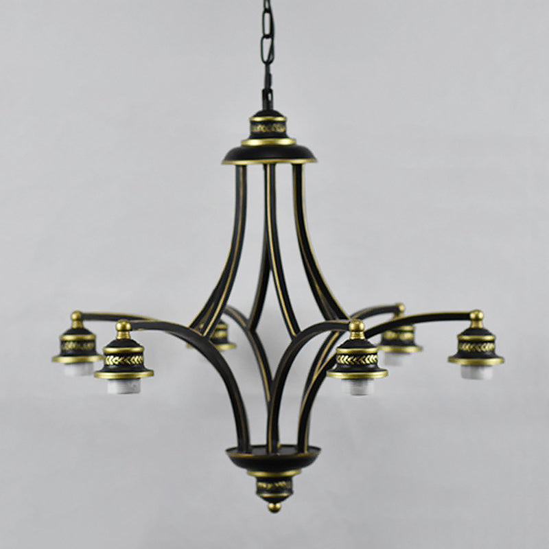Blue Trened Tloorn Tiffany Chandelier 6-Light 23,5 "de large salon suspendu avec chaîne réglable