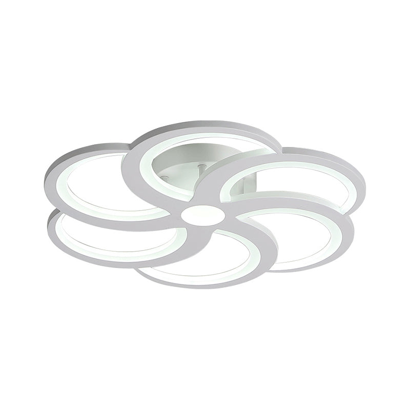 19,5 "/23,5" W Bianca bianca a sfioramento Light Nordic in stile Nordico in metallo e soggiorno a led acrilico Lampada a filo a caldo in caldo