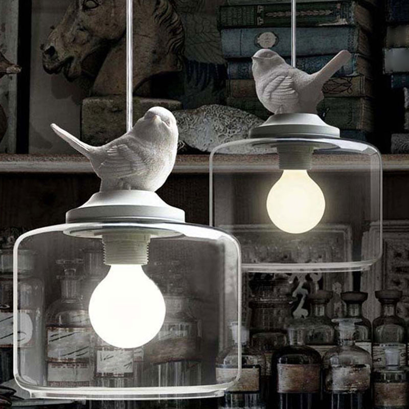 Drum Pendant Light Fixture Contemporary Style Glass Restaurant Ceiling Pendant Light in White