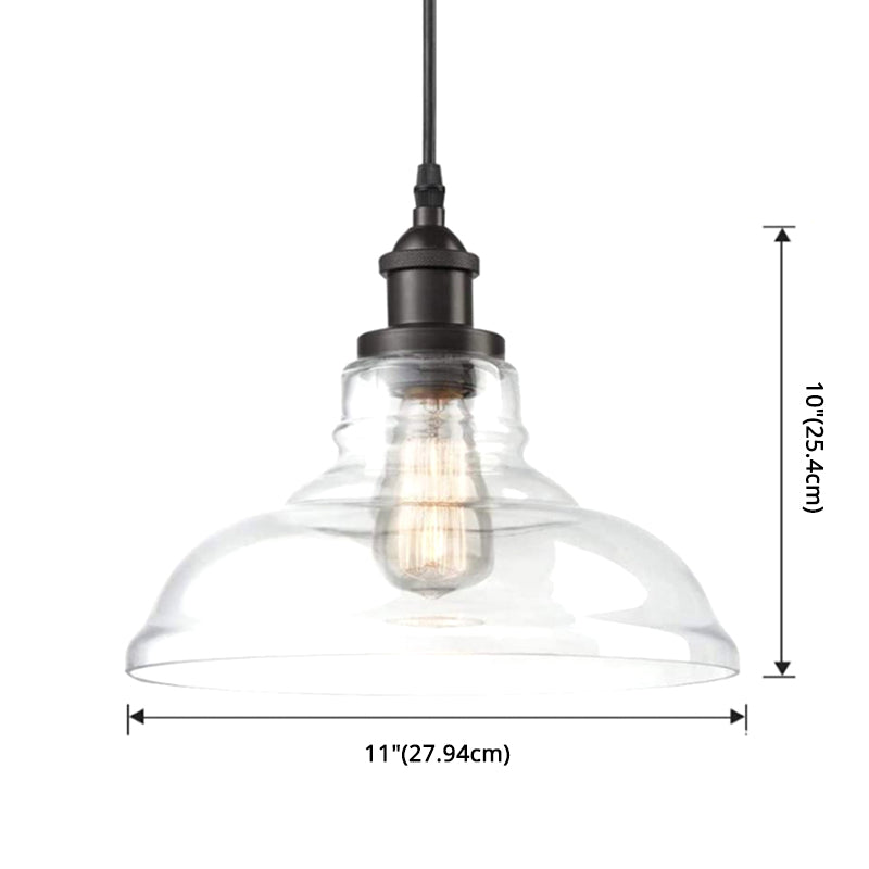 Bowl Restaurant Pendant Lighting Fixture Glass Minimalist Style Hanging Lamp Kit