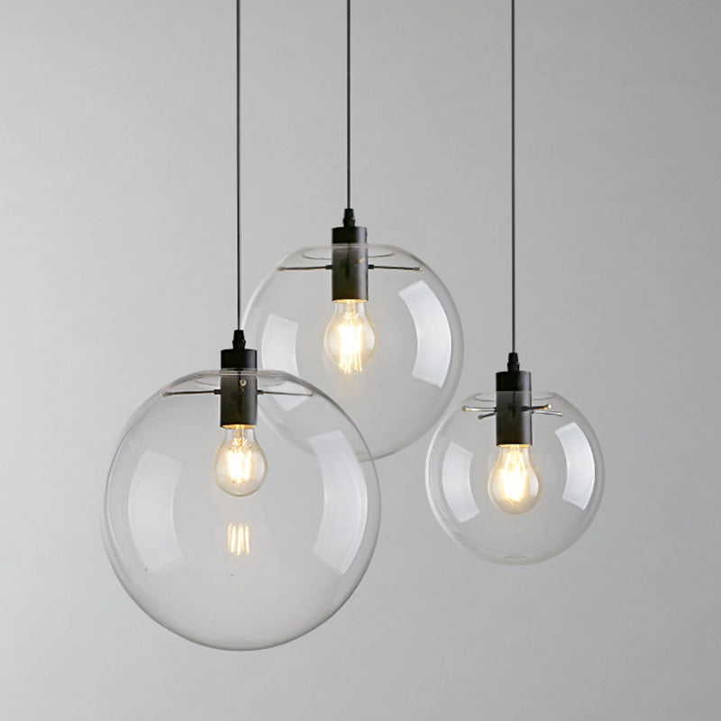 Minimalist Style Globe Ceiling Pendant Light Glass Dinning Room Hanging Pendant Light
