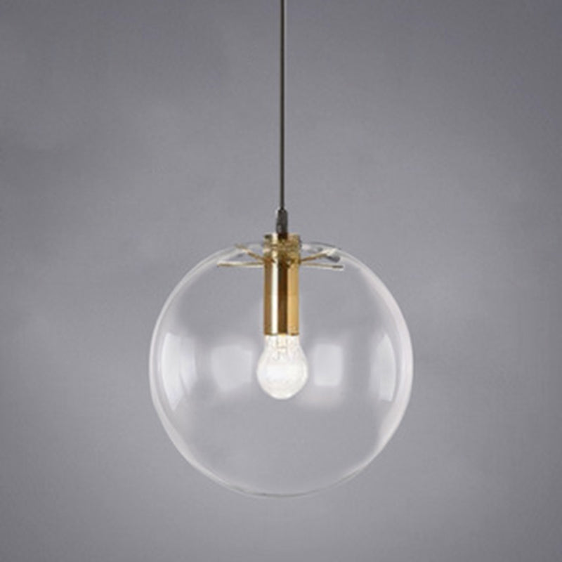 Minimalist Style Globe Ceiling Pendant Light Glass Dinning Room Hanging Pendant Light