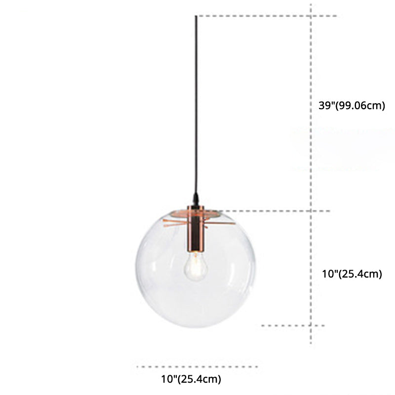 Minimalist Style Globe Ceiling Pendant Light Glass Dinning Room Hanging Pendant Light
