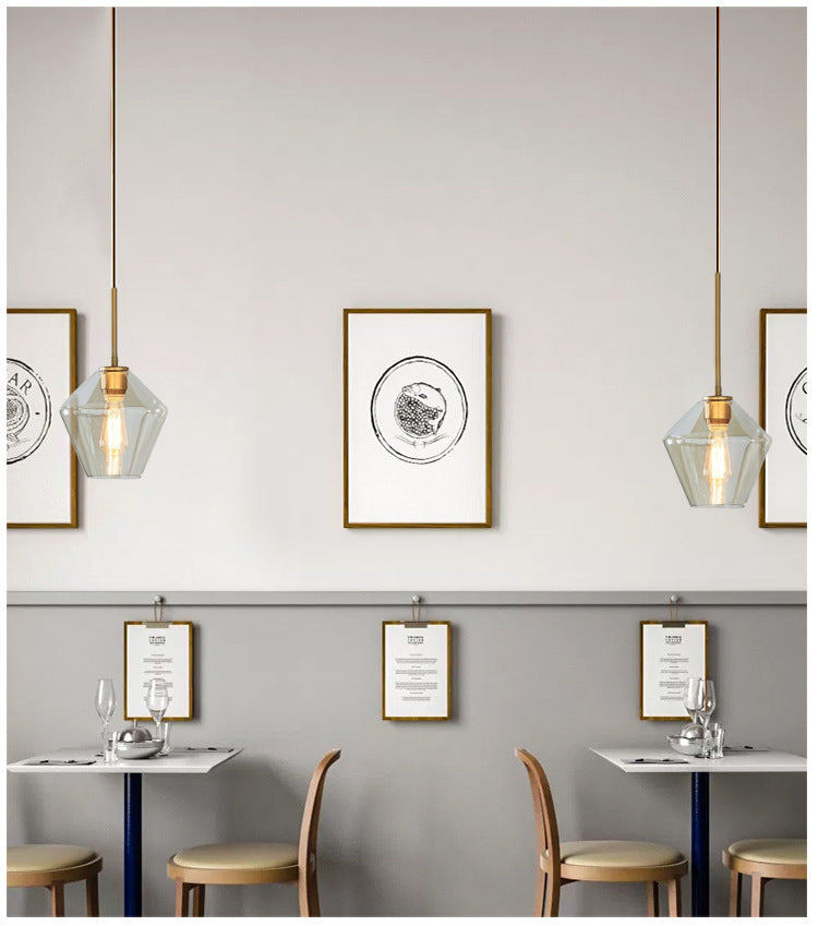 Minimalismo appiccicoso soffitto a coppa a forma di illuminazione a sospensione con tonalità di vetro