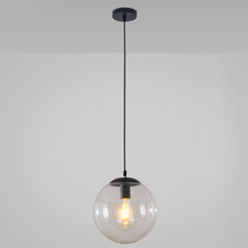 Restaurant Pendant Lighting Fixture Minimalist Style Pendant Ceiling Light with Orb Glass Shade