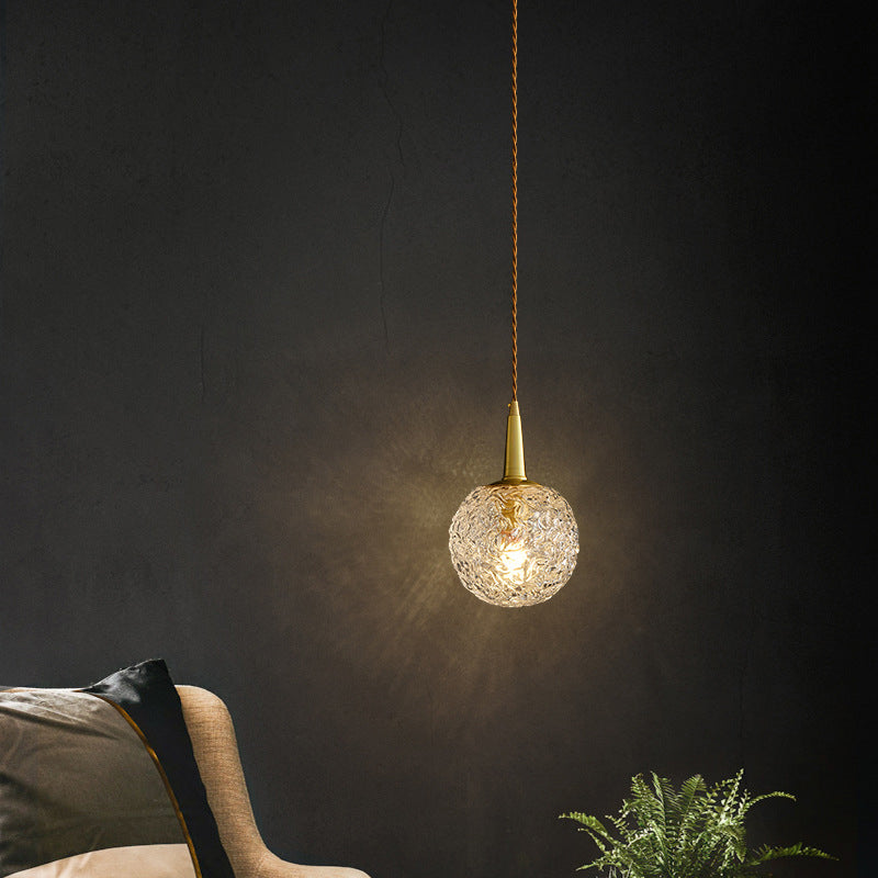 Crystal Spherical Pendant Ceiling Light Modern Style Gold Ceiling Suspension Lamp