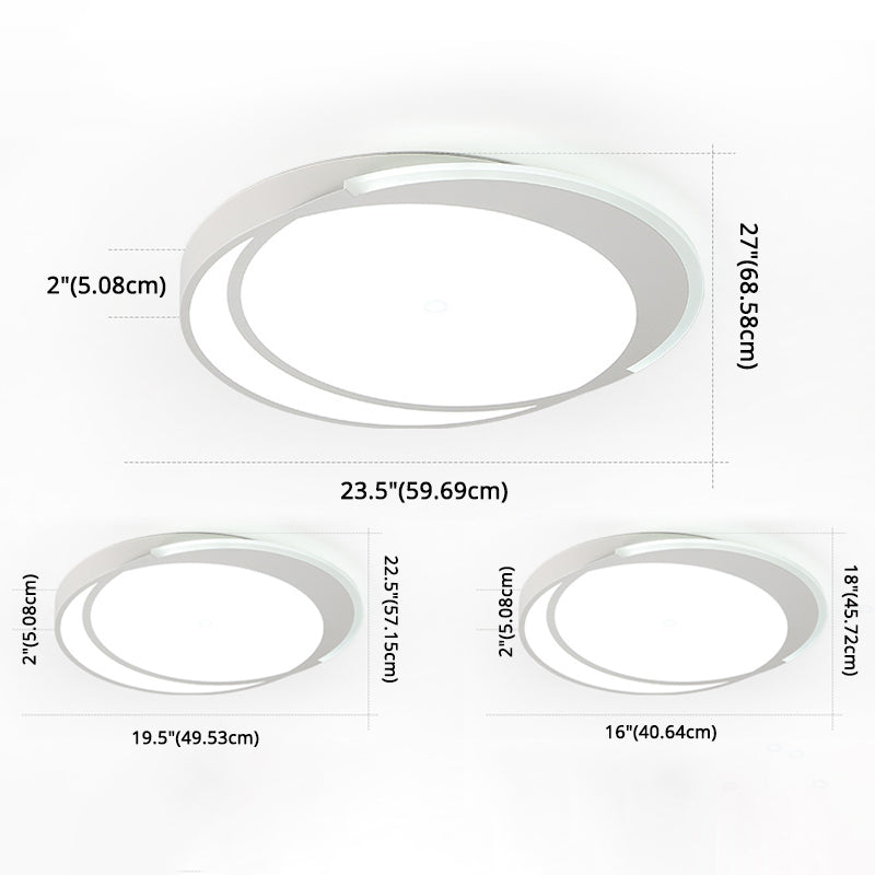 Circle Acrylic Flush Mounted Ceiling Light Minimalistic LED White Flushmount Ceiling Lamp