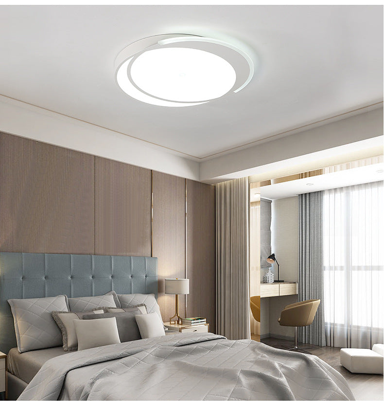 Circle Acrylic Flush Mounted Ceiling Light Minimalistic LED White Flushmount Ceiling Lamp