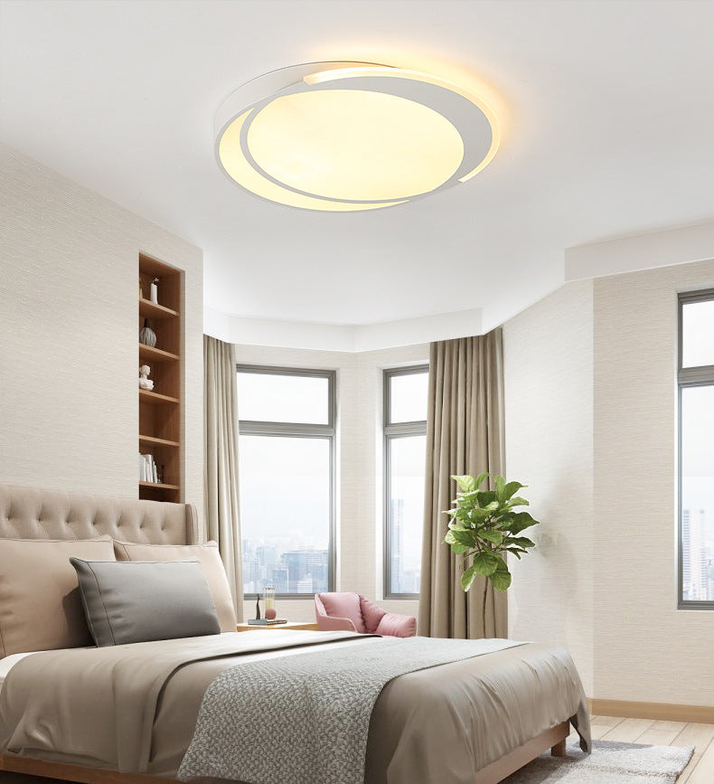 Circle Acrylic Flush Mounted Ceiling Light Minimalistic LED White Flushmount Ceiling Lamp