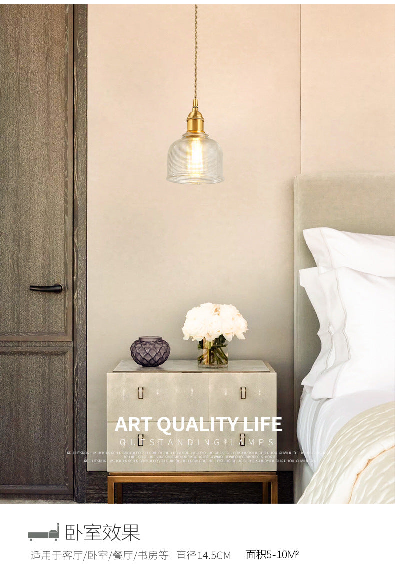 Glass Dome Hanging Ceiling Light Contemporary Style Gold Suspension Pendant for Bedroom