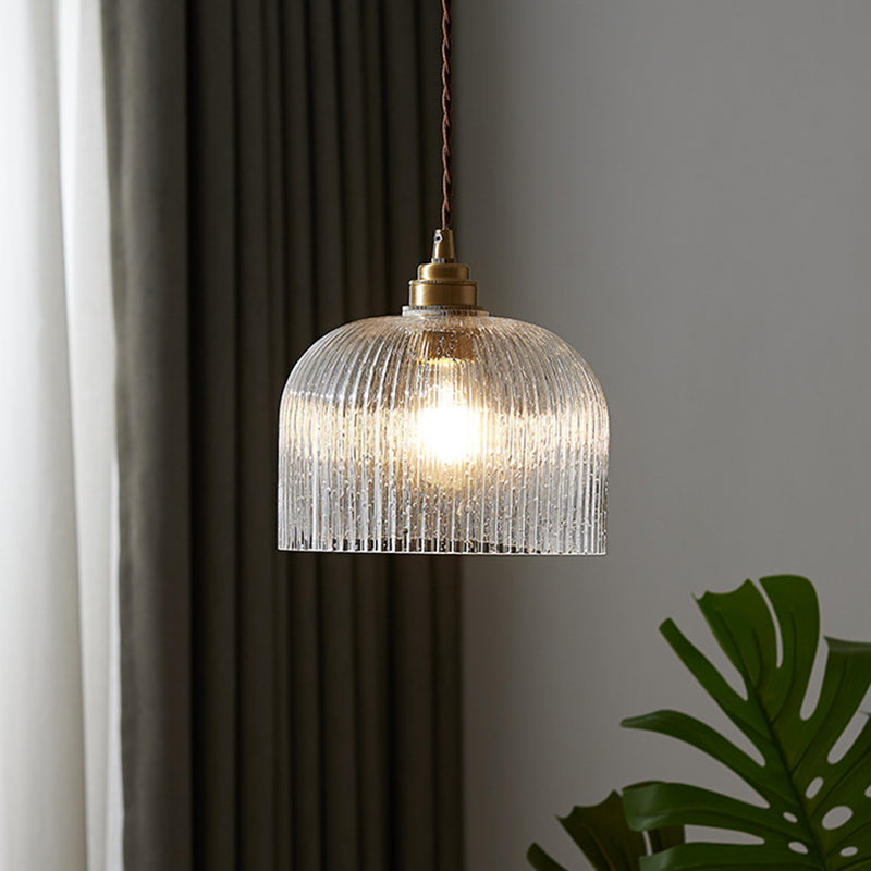 Pendentif de style minimaliste Éclairage à dôme transparent suspension avec une teinte en verre