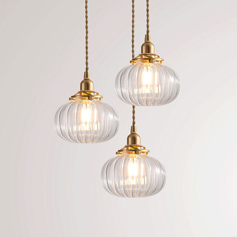 Salle ronde pendentif luminaire en verre de style contemporain de style suspendu en or