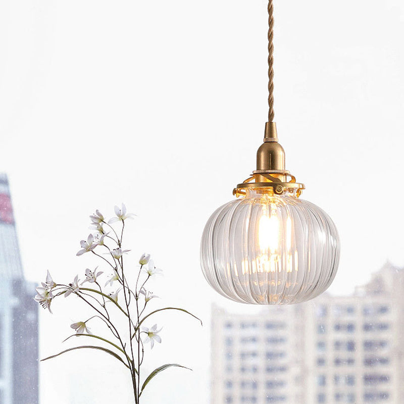 Salle ronde pendentif luminaire en verre de style contemporain de style suspendu en or