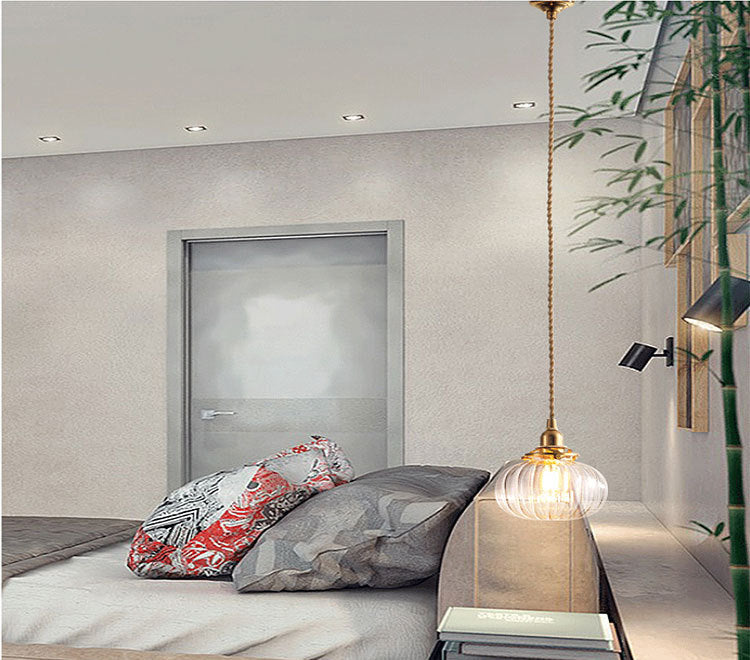 Salle ronde pendentif luminaire en verre de style contemporain de style suspendu en or