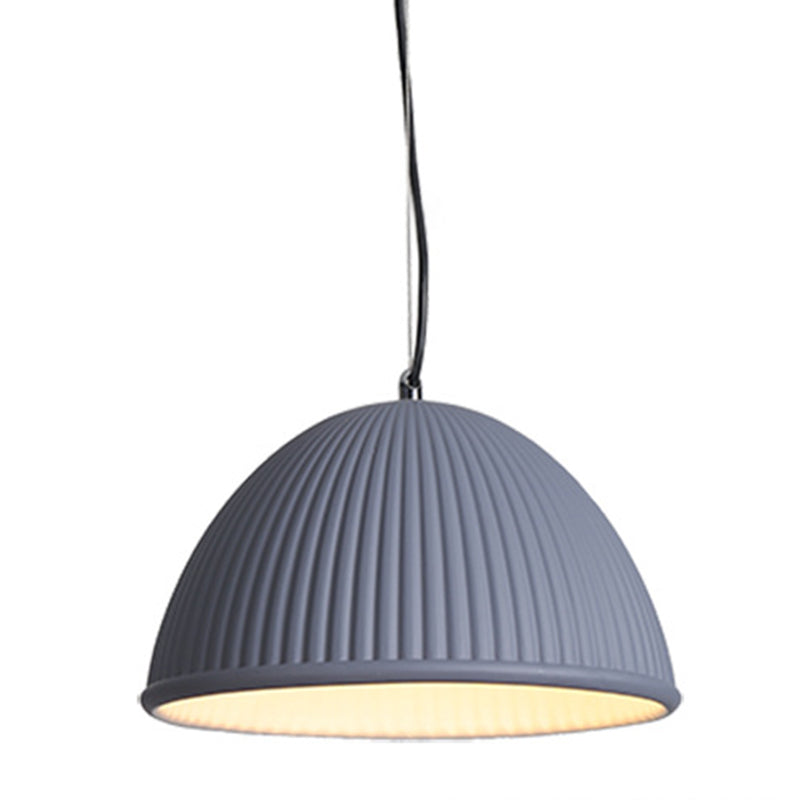 Ribbed Hanging Pendant Light Minimalist Style Resin Pendant Lighting Fixture for Dinning Room