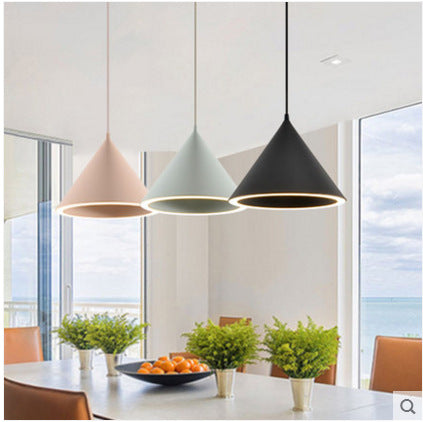 Conical Pendant Lighting Fixture Minimalist Style LED Metal Hanging Ceiling Light