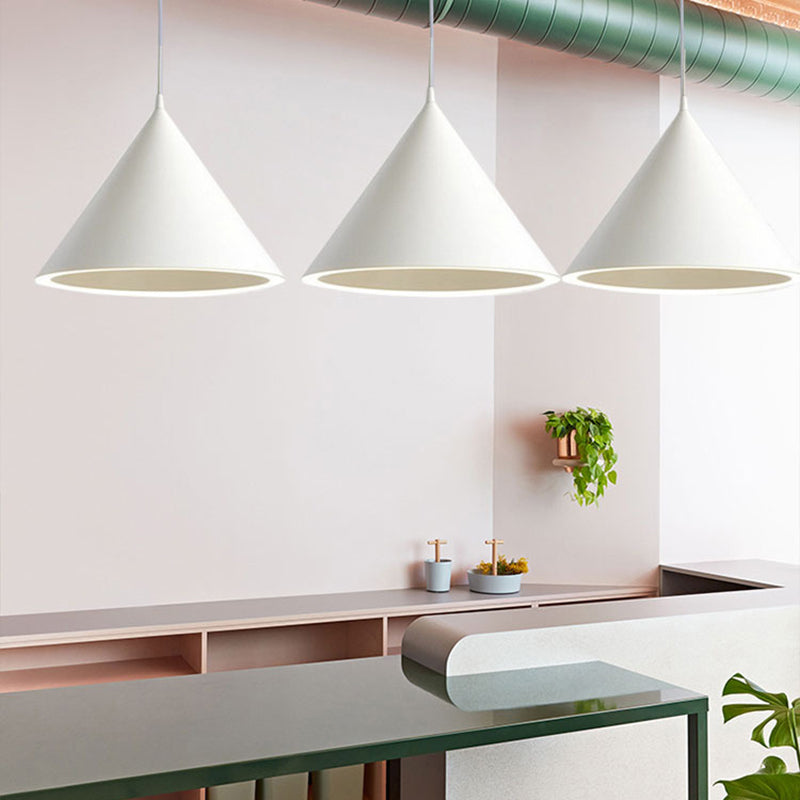 Conical Pendant Lighting Fixture Minimalist Style LED Metal Hanging Ceiling Light