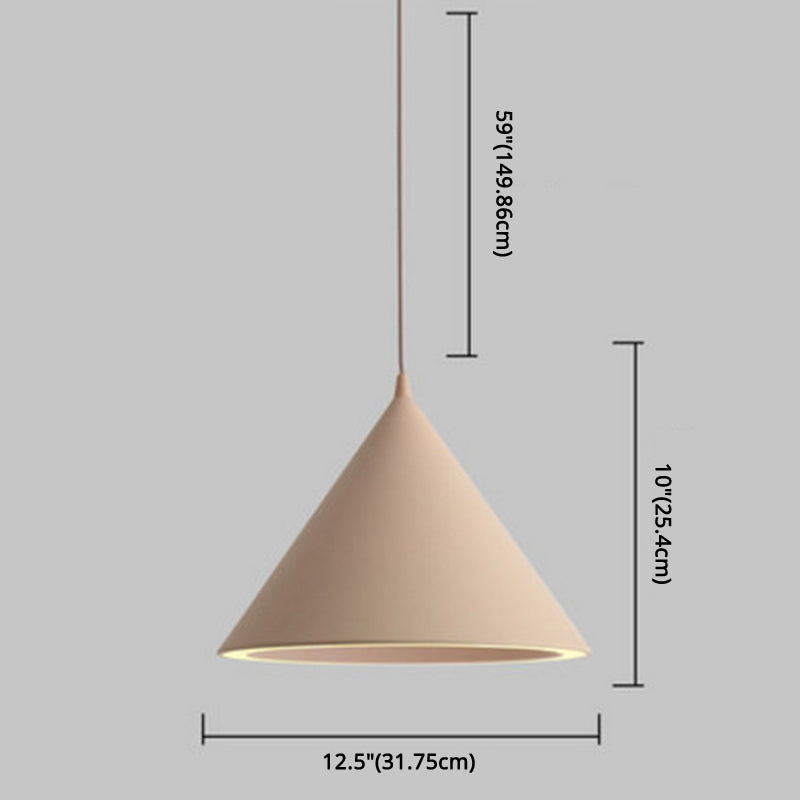 Conical Pendant Lighting Fixture Minimalist Style LED Metal Hanging Ceiling Light