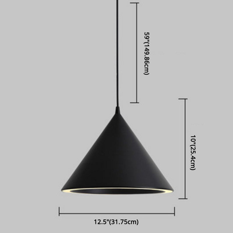 Conical Pendant Lighting Fixture Minimalist Style LED Metal Hanging Ceiling Light