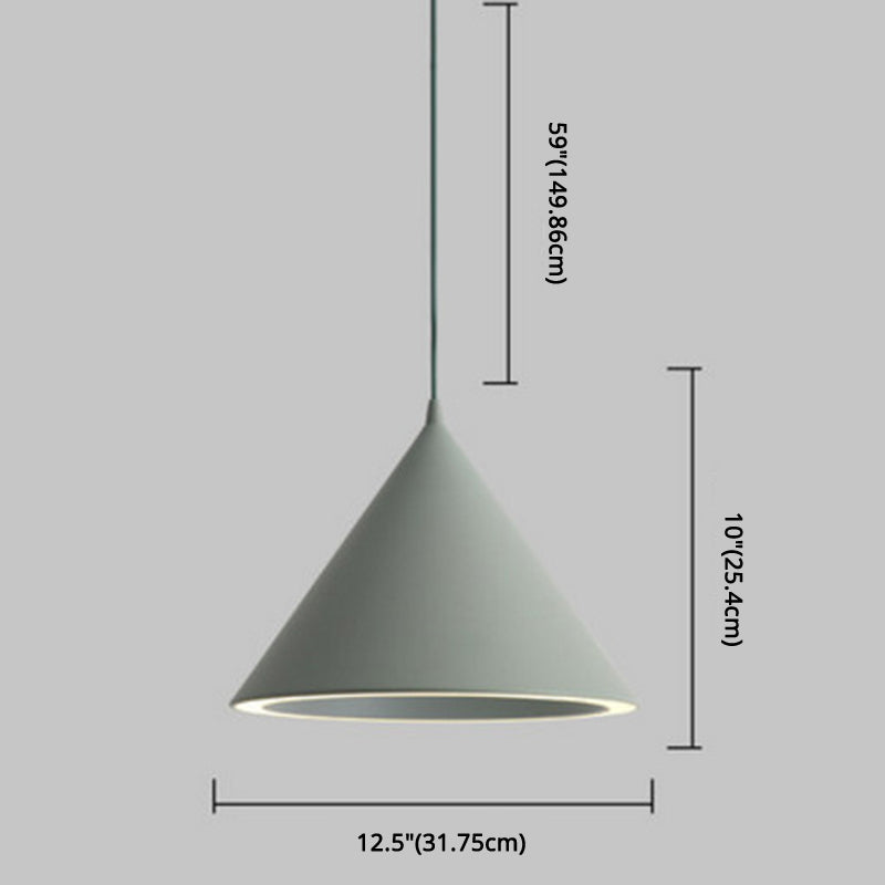 Conical Pendant Lighting Fixture Minimalist Style LED Metal Hanging Ceiling Light