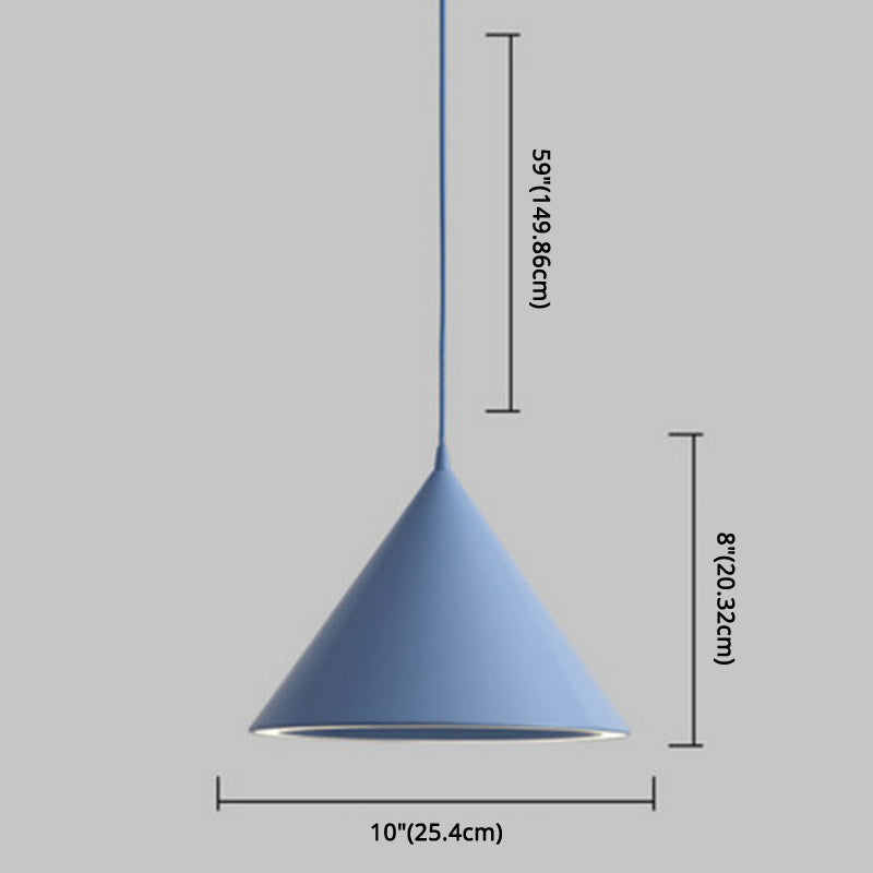 Conical Pendant Lighting Fixture Minimalist Style LED Metal Hanging Ceiling Light