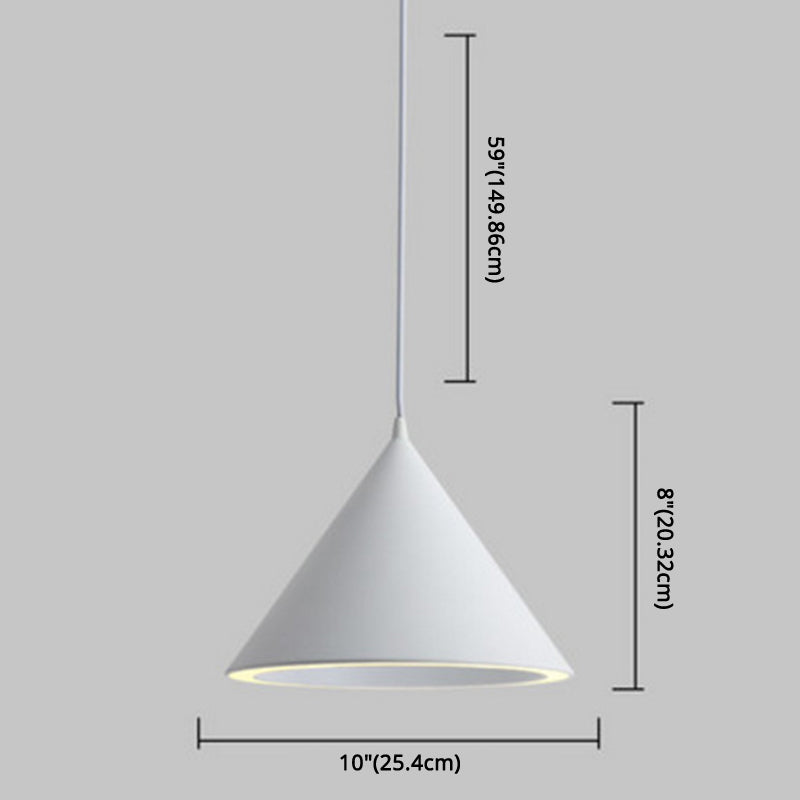 Conical Pendant Lighting Fixture Minimalist Style LED Metal Hanging Ceiling Light
