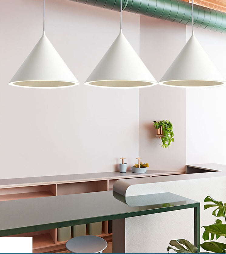 Conical Pendant Lighting Fixture Minimalist Style LED Metal Hanging Ceiling Light