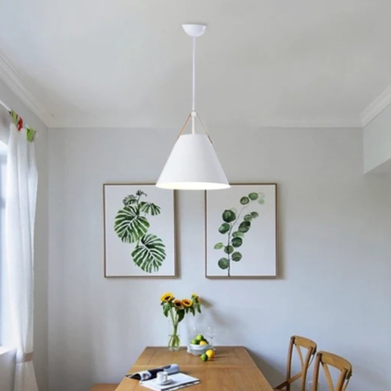 Metal Conical Suspension Pendant Minimalist Style Pendant Ceiling Light for Living Room