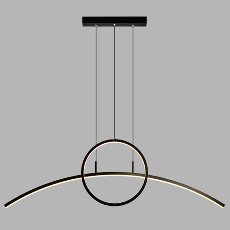 Cerchio e illuminazione a sospensione lineare Lampada a led a LED in stile moderno