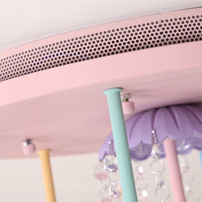 Umbrella Glass Pendant Lighting Fixture Macaron Pink Hanging Pendant L