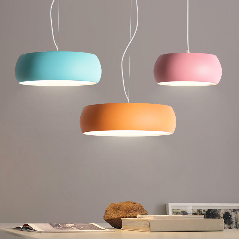 Metal Drum Hanging Ceiling Light Contemporary Ceiling Pendant Lamp for Dinning Room