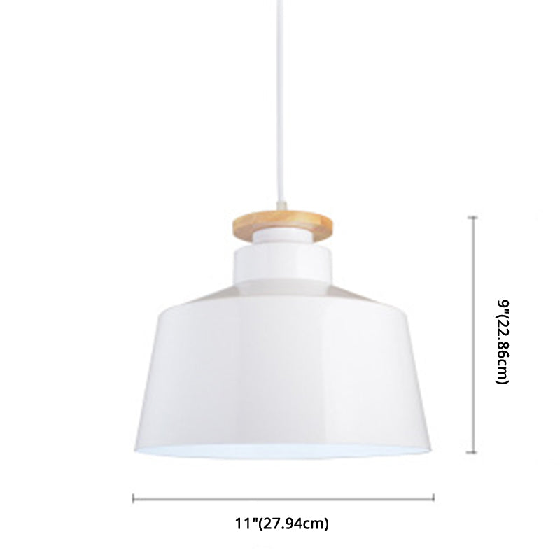 Wooden Top Hanging Light Fixture Minimalist Metal Pendant Ceiling Light for Restaurant