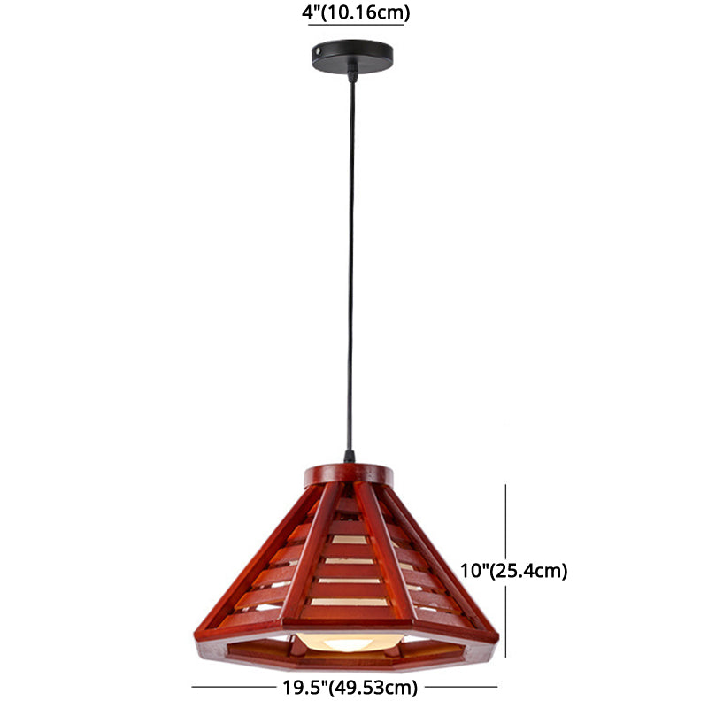 Moderne stijl hanglampverlichting bevestiging conische hanglamp met hout tint