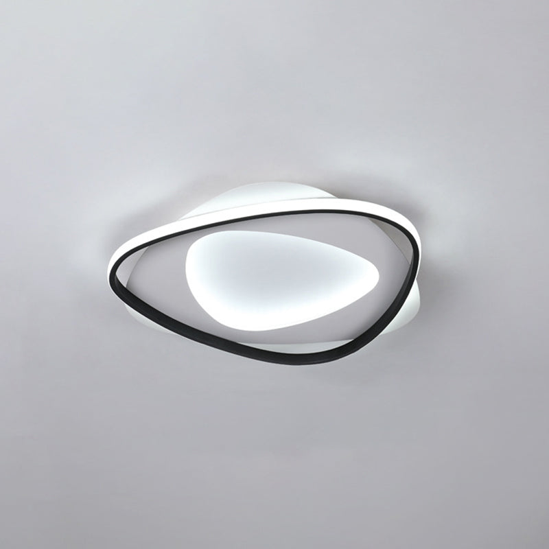 Triangle Bedroom Flush Mount Light Fixture Metal LED Modern Flush Mount Ceiling Light in Black
