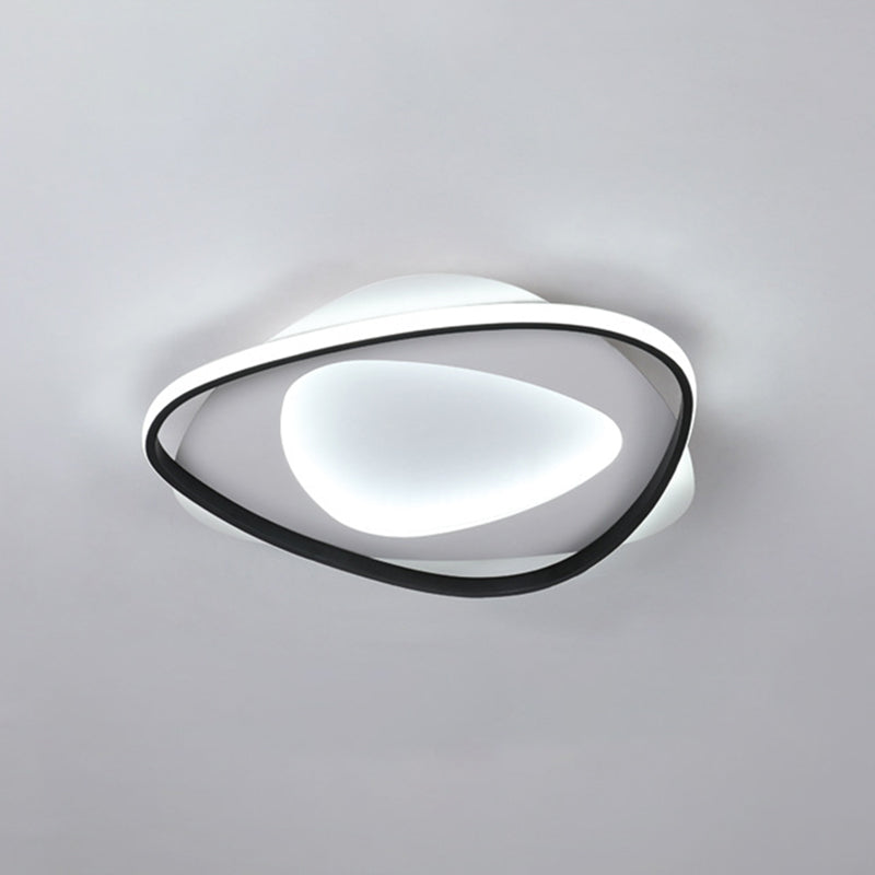 Triangle Bedroom Flush Mount Light Fixture Metal LED Modern Flush Mount Ceiling Light in Black