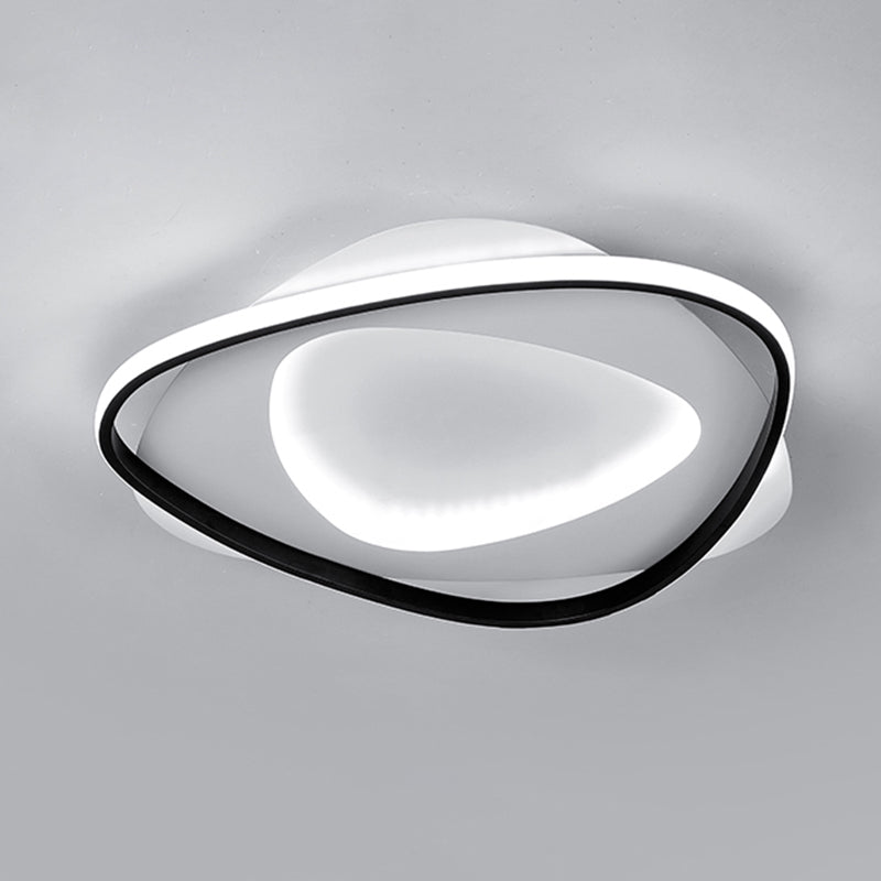 Triangle Bedroom Flush Mount Light Fixture Metal LED Modern Flush Mount Ceiling Light in Black