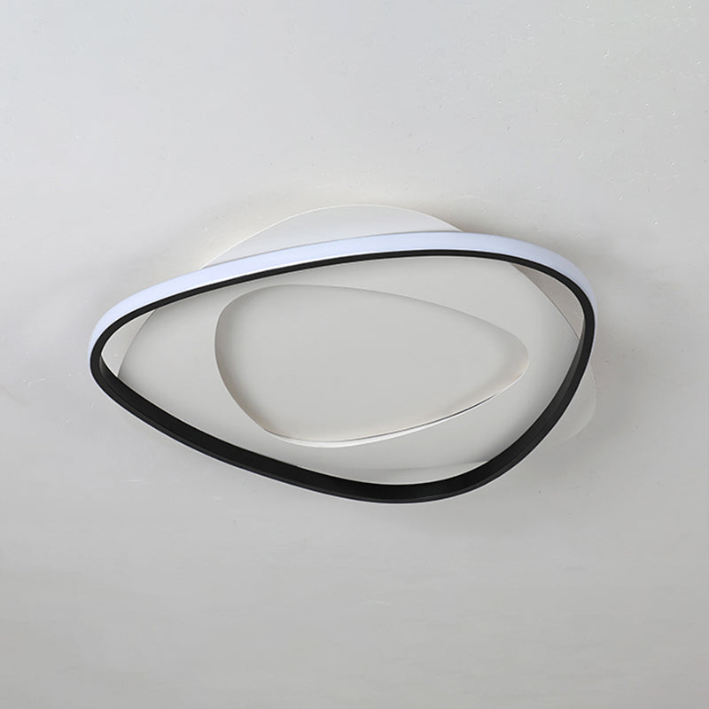 Triangle Bedroom Flush Mount Light Fixture Metal LED Modern Flush Mount Ceiling Light in Black