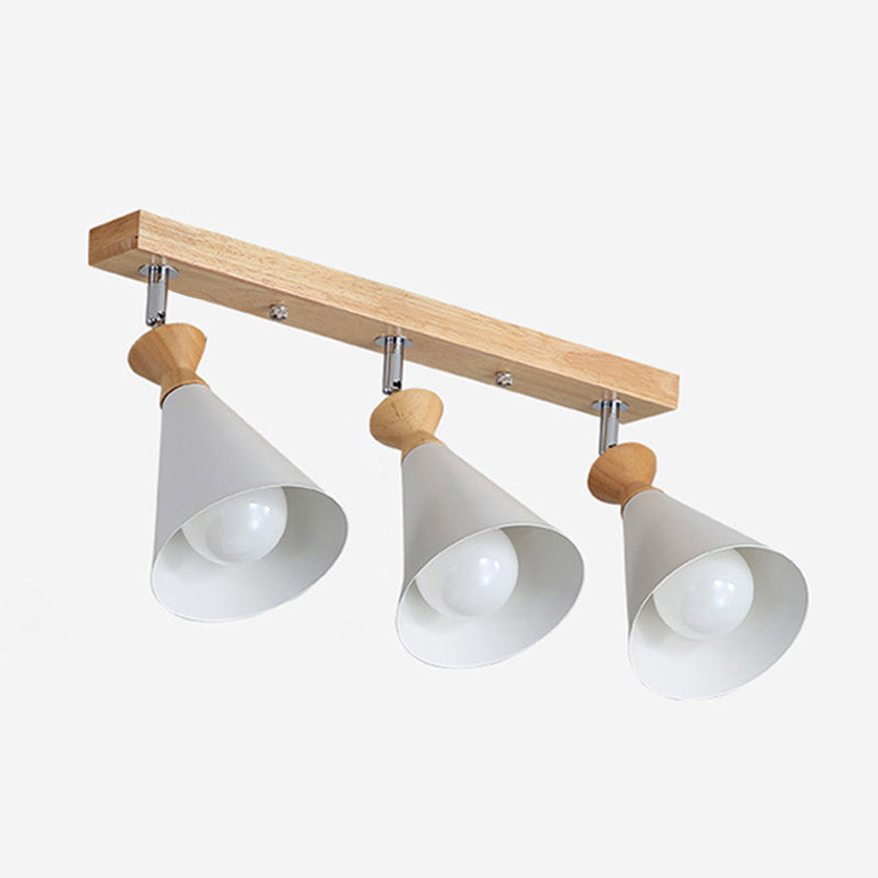 Woonkamer plafondmontage verlichtingsarmatuur modern beige dicht bij plafondverlichting met kegel metalen schaduw